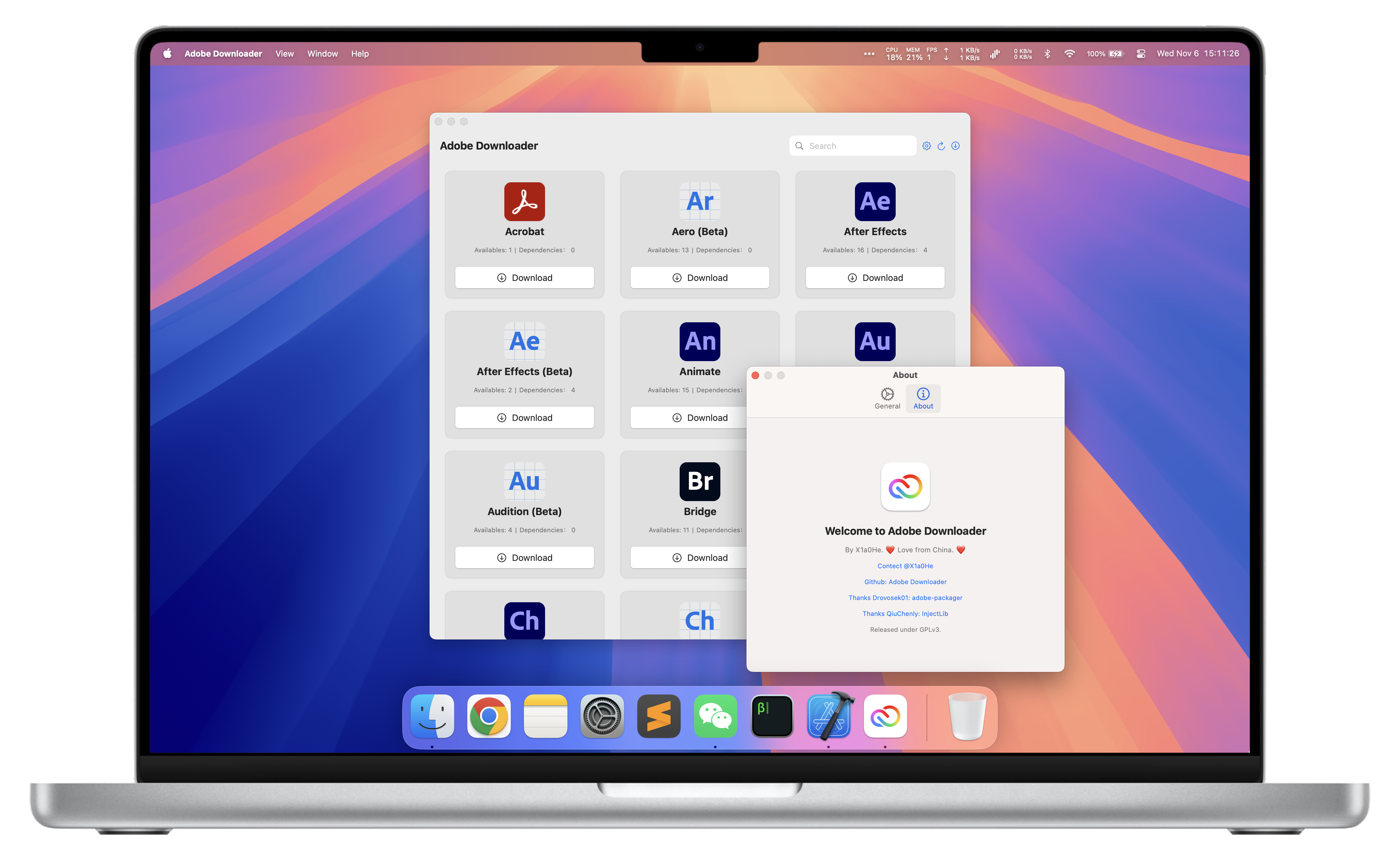 macOS Adobe 应用程序下载和安装程序:Adobe Downloader